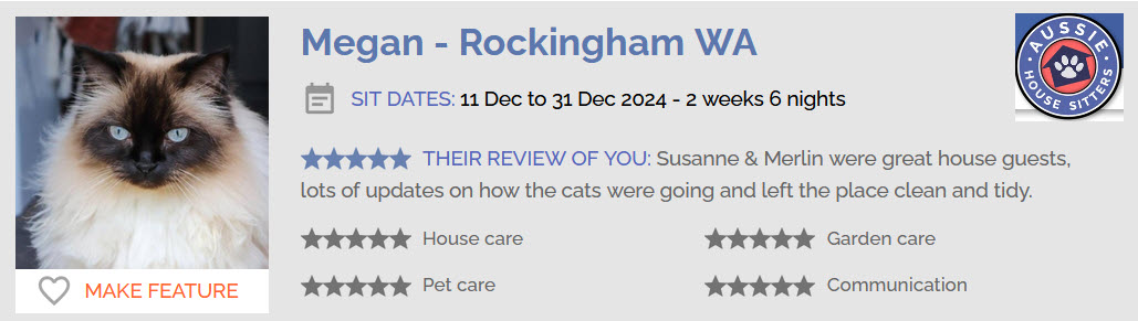 House and cat sitting Australia